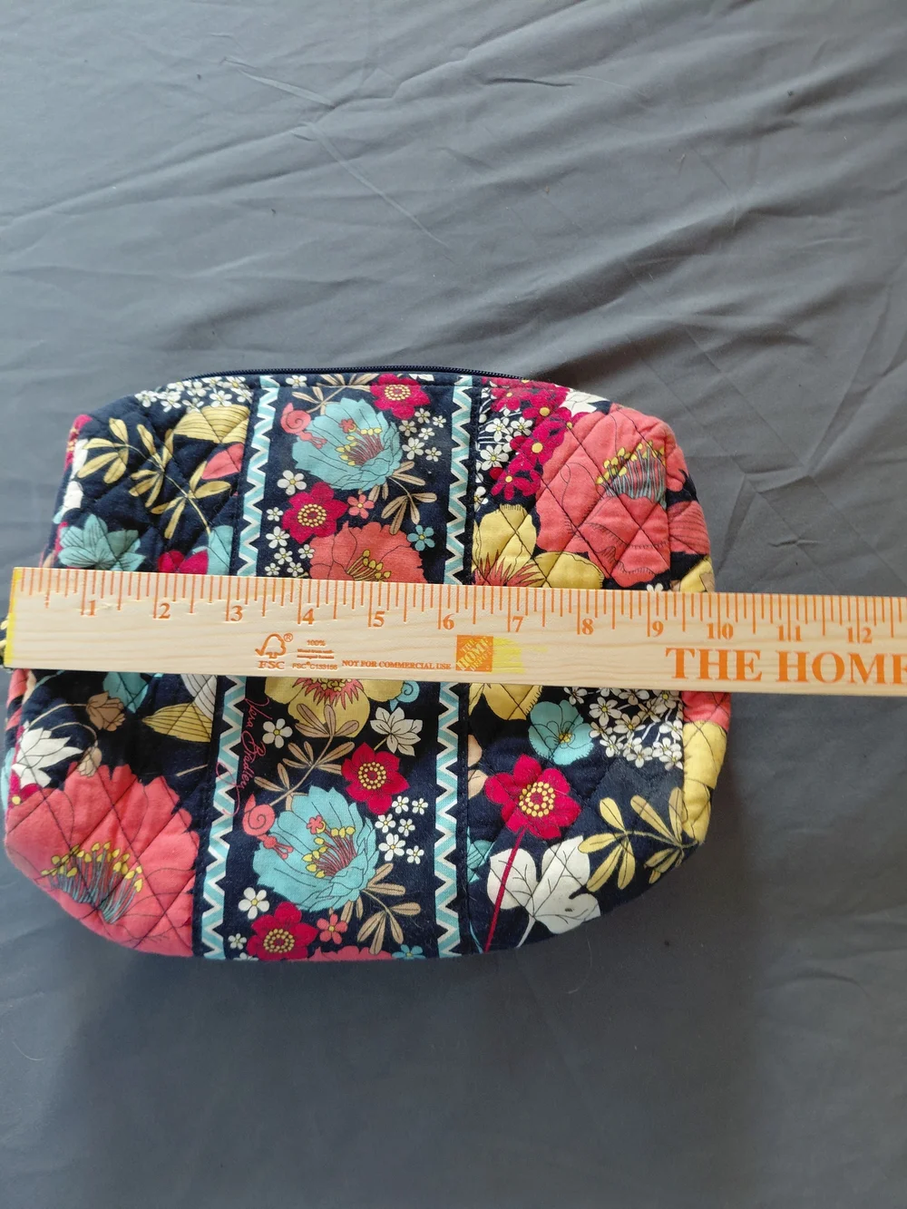Quilted Floral Makeup Bag in Multi-Color Retired Happy Snails Print